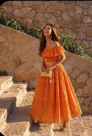 Off-Shoulder Eyelet Coord Set