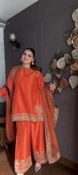 Regal Rust Embroidery Suit