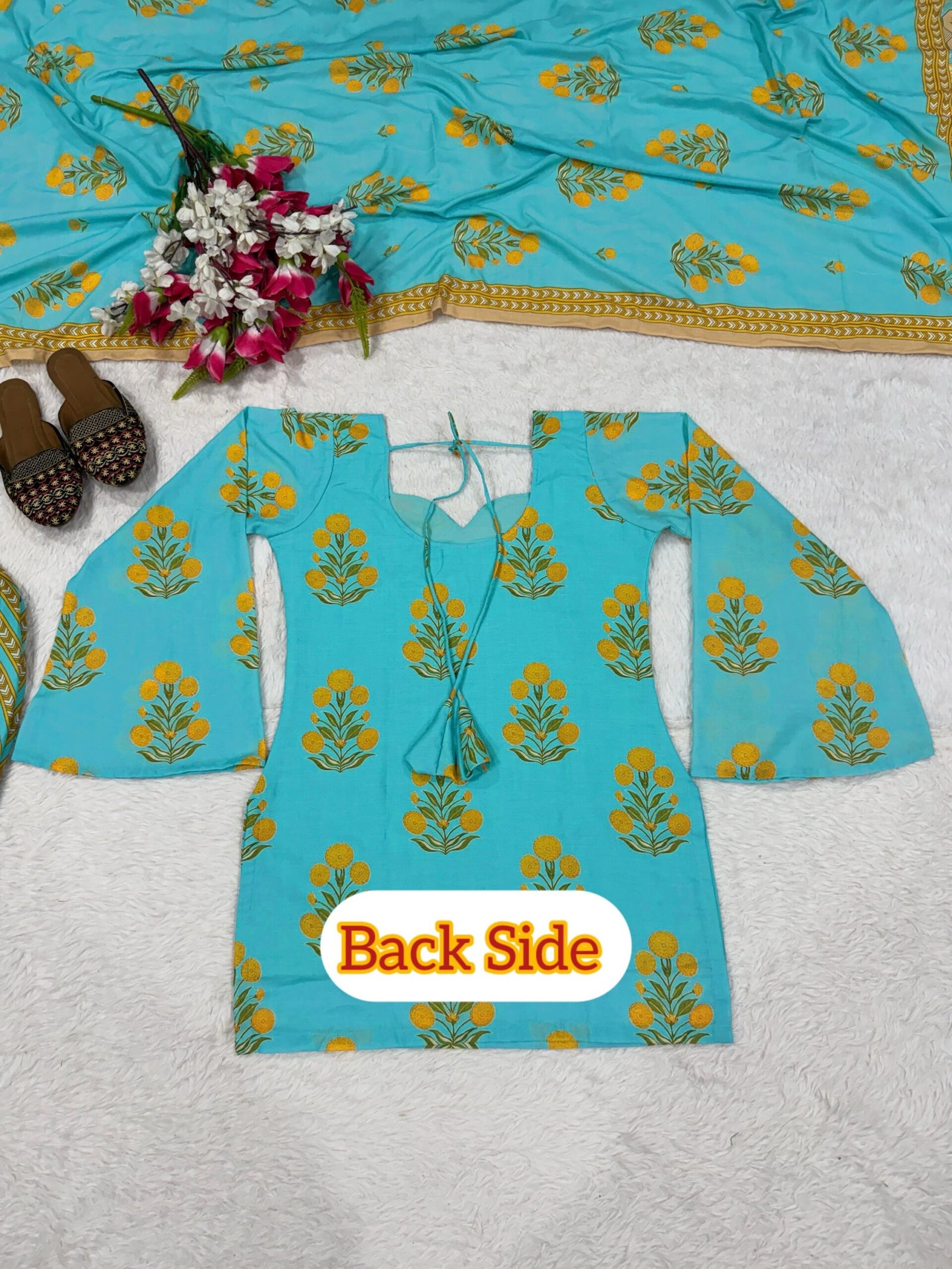 Aqua Blue Farshi salwar suit - Image 3
